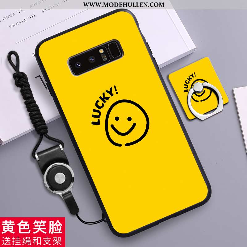 Hülle Samsung Galaxy Note 8 Kreativ Karikatur Netto Rot Handy Nubuck Persönlichkeit Case Gelbe