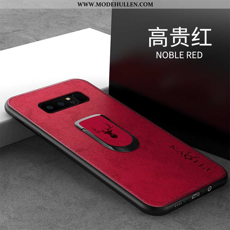 Hülle Samsung Galaxy Note 8 Nubuck Persönlichkeit Trend Grau Muster Stoff Netto Rot