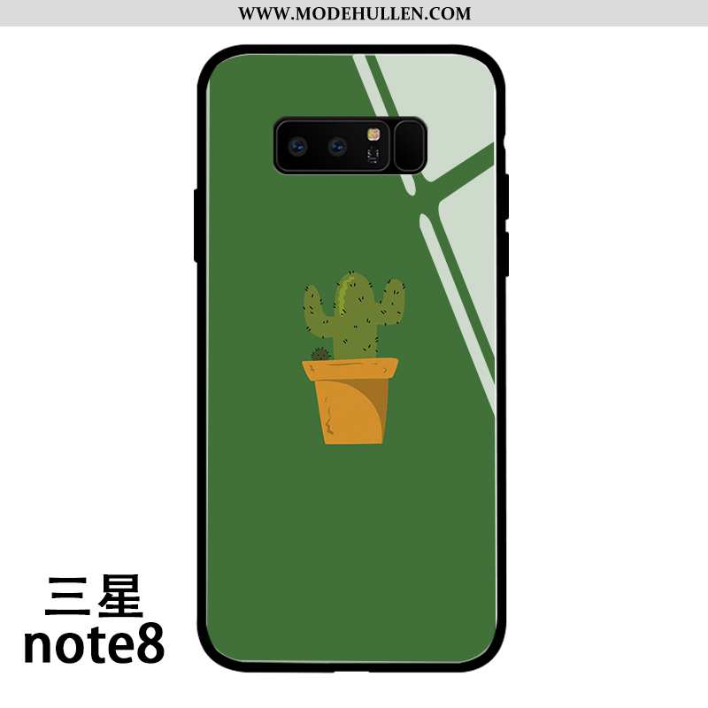 Hülle Samsung Galaxy Note 8 Schutz Glas Handy Netto Rot Karikatur Silikon Sterne Weiße