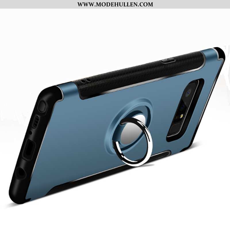 Hülle Samsung Galaxy Note 8 Schutz Magnetismus Case Ring Handy An Bord Dunkelblau