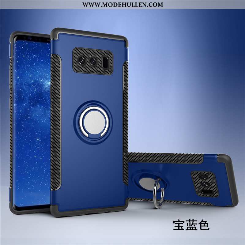 Hülle Samsung Galaxy Note 8 Schutz Magnetismus Case Ring Handy An Bord Dunkelblau