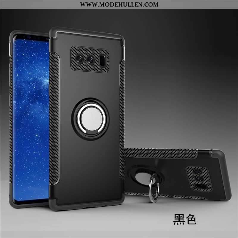 Hülle Samsung Galaxy Note 8 Schutz Magnetismus Case Ring Handy An Bord Dunkelblau