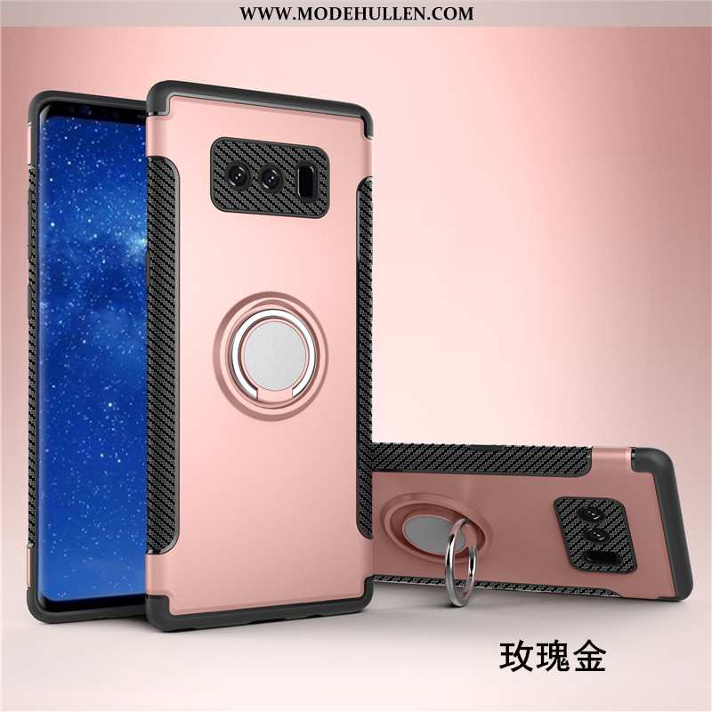 Hülle Samsung Galaxy Note 8 Schutz Magnetismus Case Ring Handy An Bord Dunkelblau