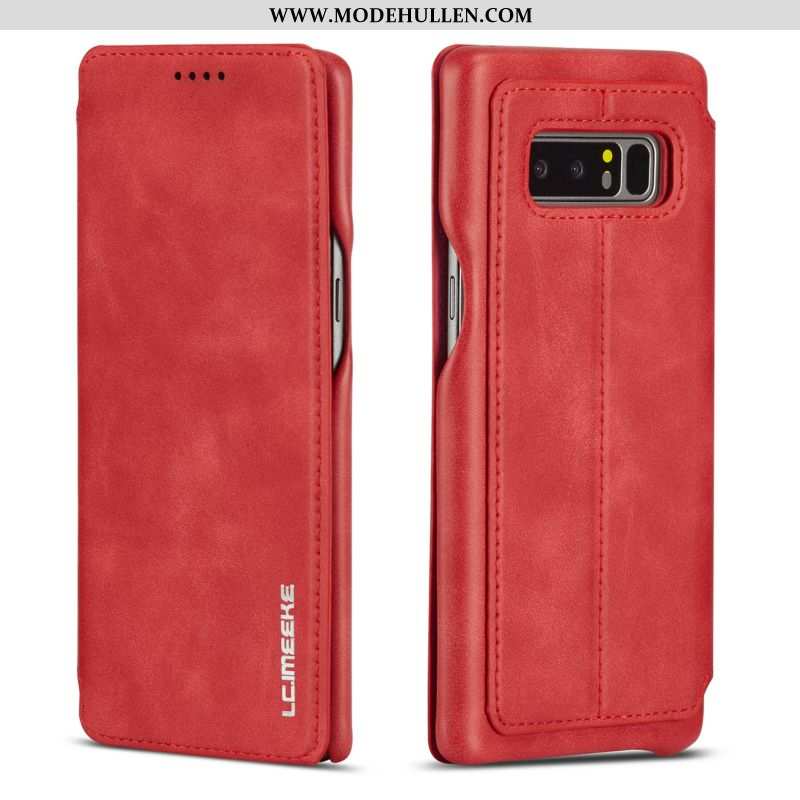 Hülle Samsung Galaxy Note 8 Silikon Schutz Clamshell Anti-sturz Einfassung Weiche Rote