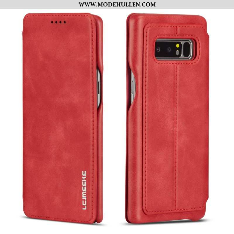 Hülle Samsung Galaxy Note 8 Silikon Schutz Clamshell Anti-sturz Einfassung Weiche Rote