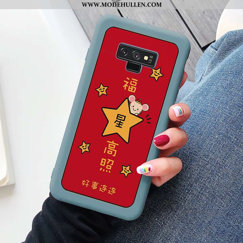 Hülle Samsung Galaxy Note 9 Dünne Silikon Sterne Case Rot Karikatur Super Rote