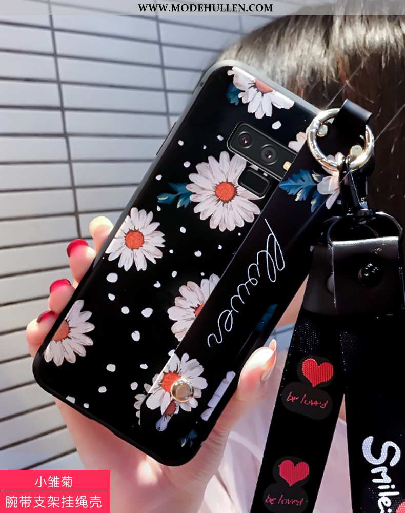 Hülle Samsung Galaxy Note 9 Schutz Mode Nubuck Liebhaber Kunst Silikon Trend Schwarz