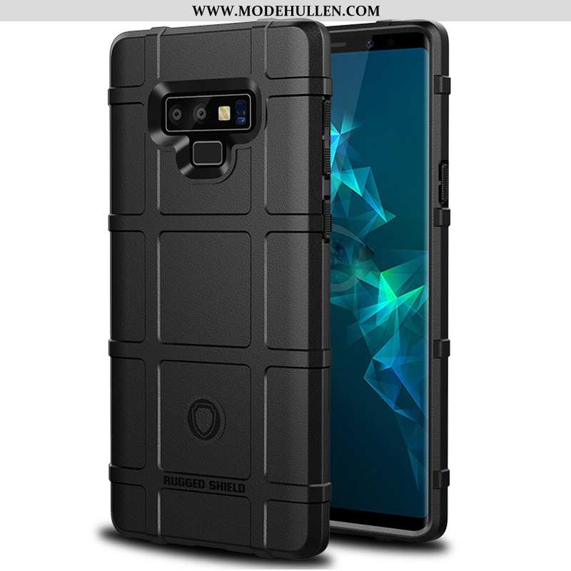 Hülle Samsung Galaxy Note 9 Silikon Schutz Case Handy Nubuck Einfassung Netto Rot Schwarz