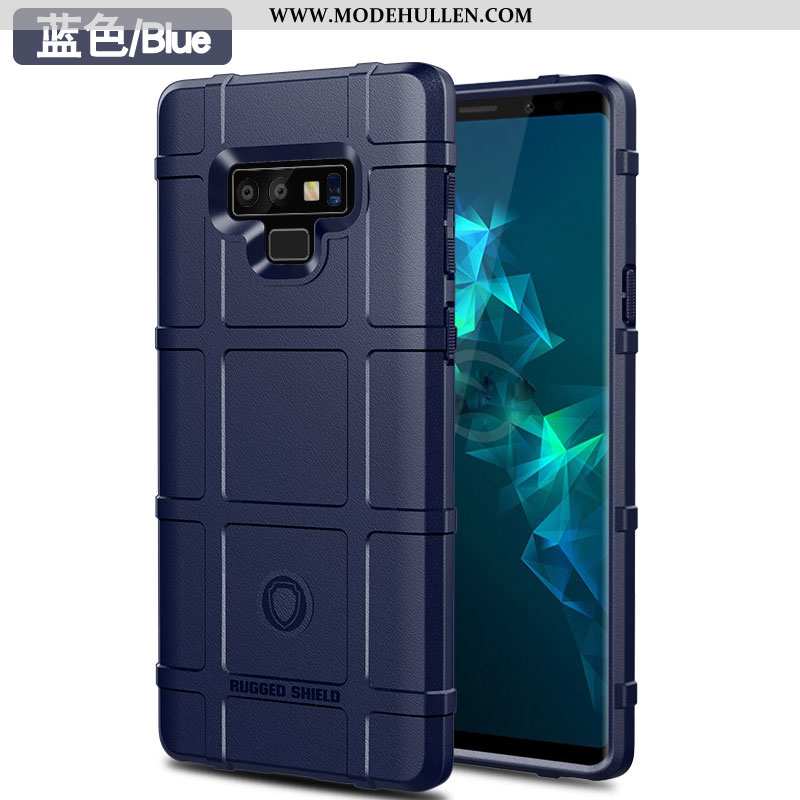 Hülle Samsung Galaxy Note 9 Silikon Schutz Case Handy Nubuck Einfassung Netto Rot Schwarz