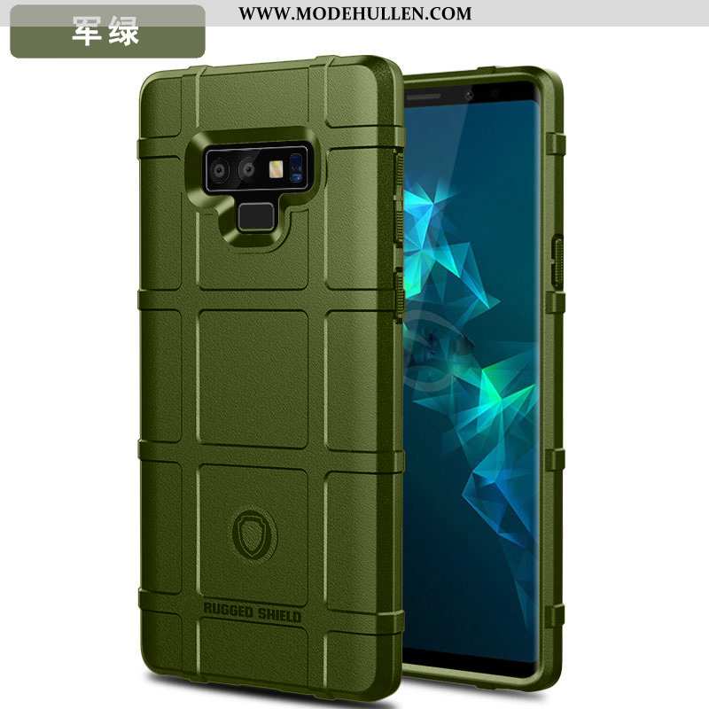 Hülle Samsung Galaxy Note 9 Silikon Schutz Case Handy Nubuck Einfassung Netto Rot Schwarz