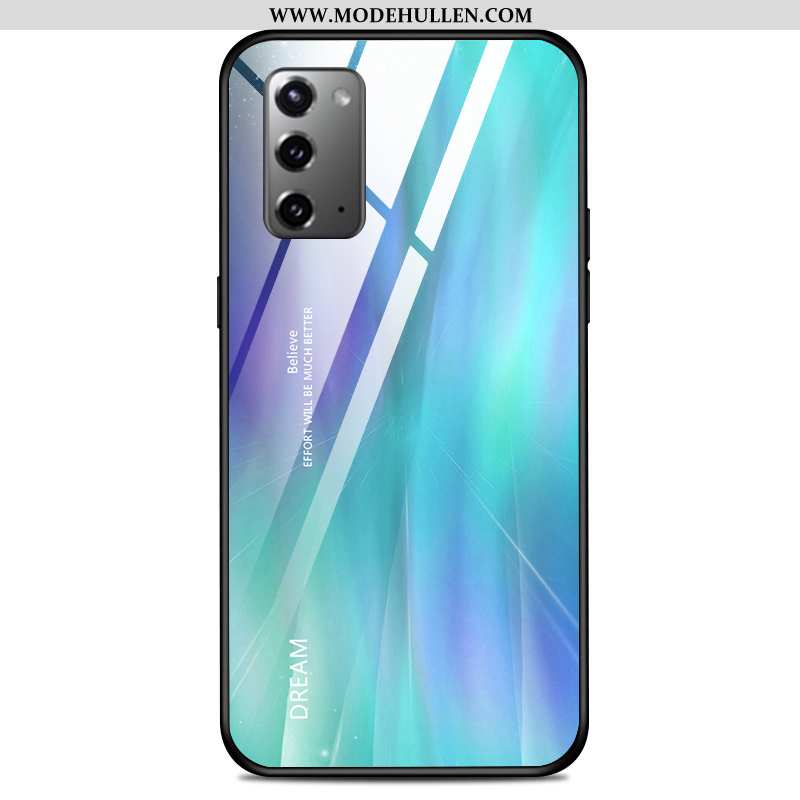 Hülle Samsung Galaxy Note20 Dünne Silikon Alles Inklusive Sterne Case Trend Einfarbig Blau