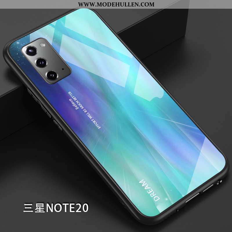 Hülle Samsung Galaxy Note20 Dünne Silikon Alles Inklusive Sterne Case Trend Einfarbig Blau