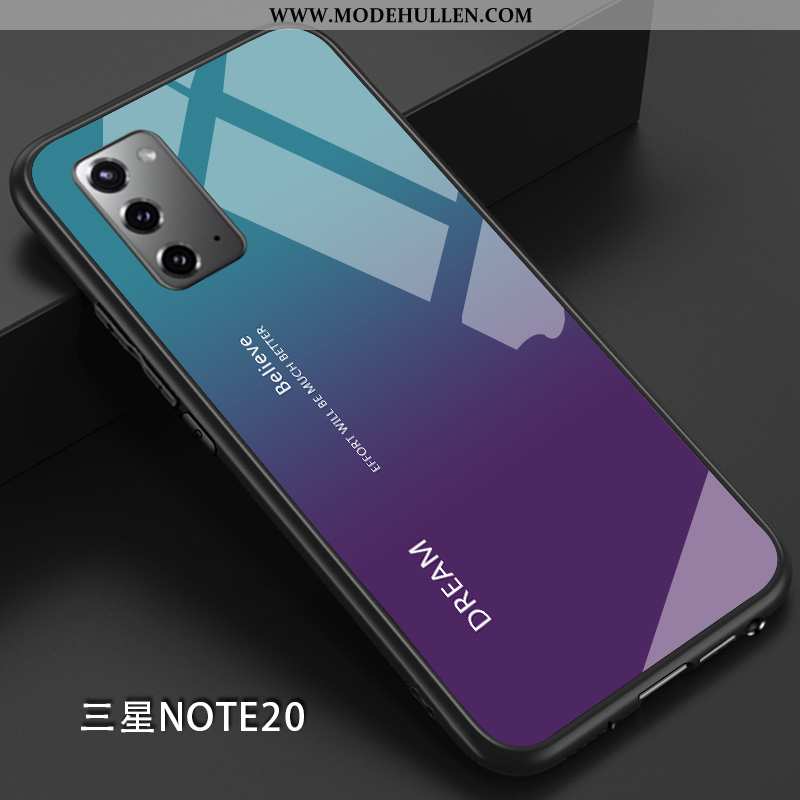 Hülle Samsung Galaxy Note20 Dünne Silikon Alles Inklusive Sterne Case Trend Einfarbig Blau