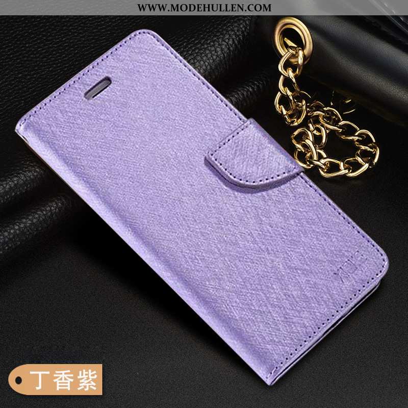 Hülle Samsung Galaxy Note20 Lederhülle Muster Handy Folio Case Seide Rosa