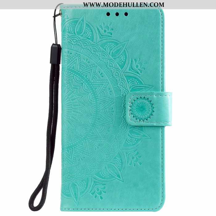 Hülle Samsung Galaxy Note20 Schutz Lederhülle Grün Karte Handy Case Sterne