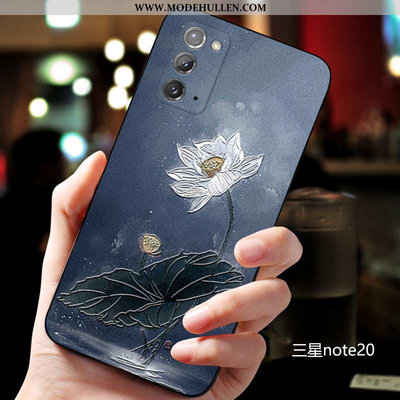 Hülle Samsung Galaxy Note20 Schutz Nubuck Case Kreativ Sterne Chinesische Art Blau