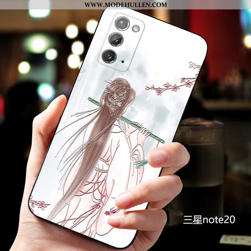 Hülle Samsung Galaxy Note20 Schutz Nubuck Case Kreativ Sterne Chinesische Art Blau