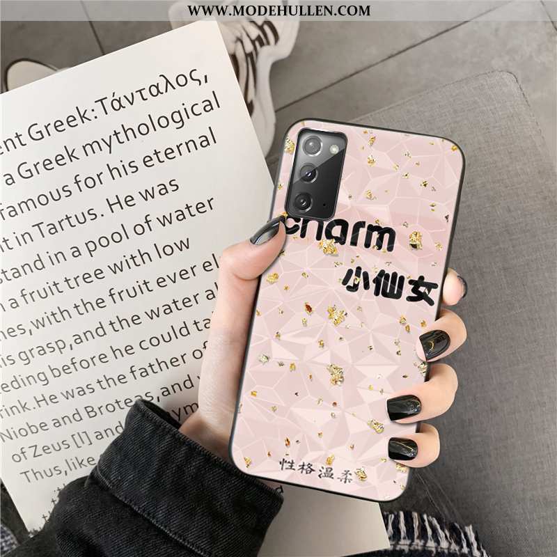 Hülle Samsung Galaxy Note20 Trend Karikatur Anti-sturz Handy Diamantform Liebhaber Schwarz