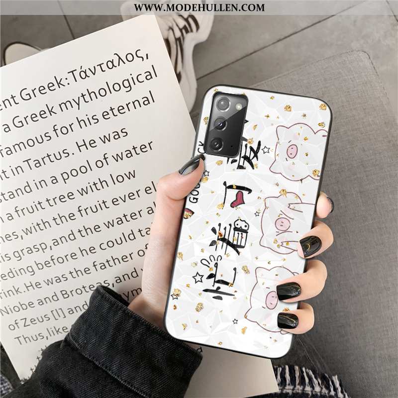 Hülle Samsung Galaxy Note20 Trend Karikatur Anti-sturz Handy Diamantform Liebhaber Schwarz