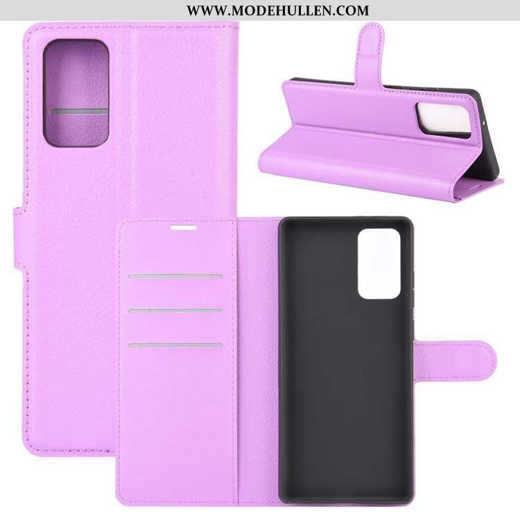 Hülle Samsung Galaxy Note20 Ultra Lederhülle Nubuck Handy Rutschfest Rosa Clamshell Karte