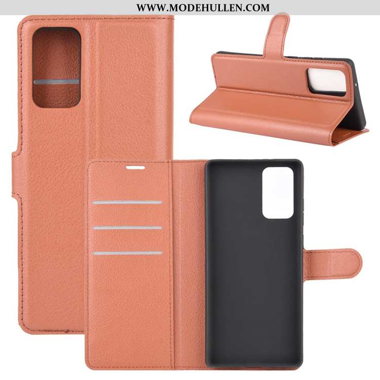 Hülle Samsung Galaxy Note20 Ultra Lederhülle Nubuck Handy Rutschfest Rosa Clamshell Karte