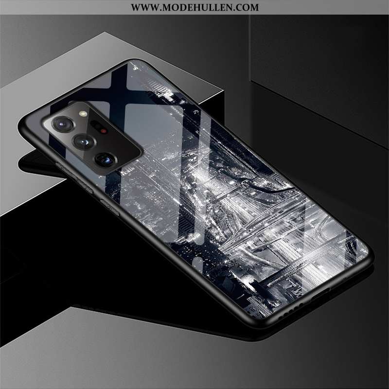 Hülle Samsung Galaxy Note20 Ultra Schutz Glas Persönlichkeit Schwer Angepasst Case Luxus Dunkelblau