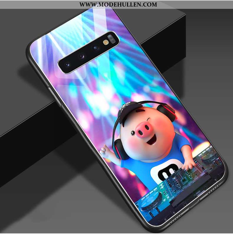 Hülle Samsung Galaxy S10 Hängende Verzierungen Persönlichkeit Mini Sterne Blau Liebhaber Spiegel