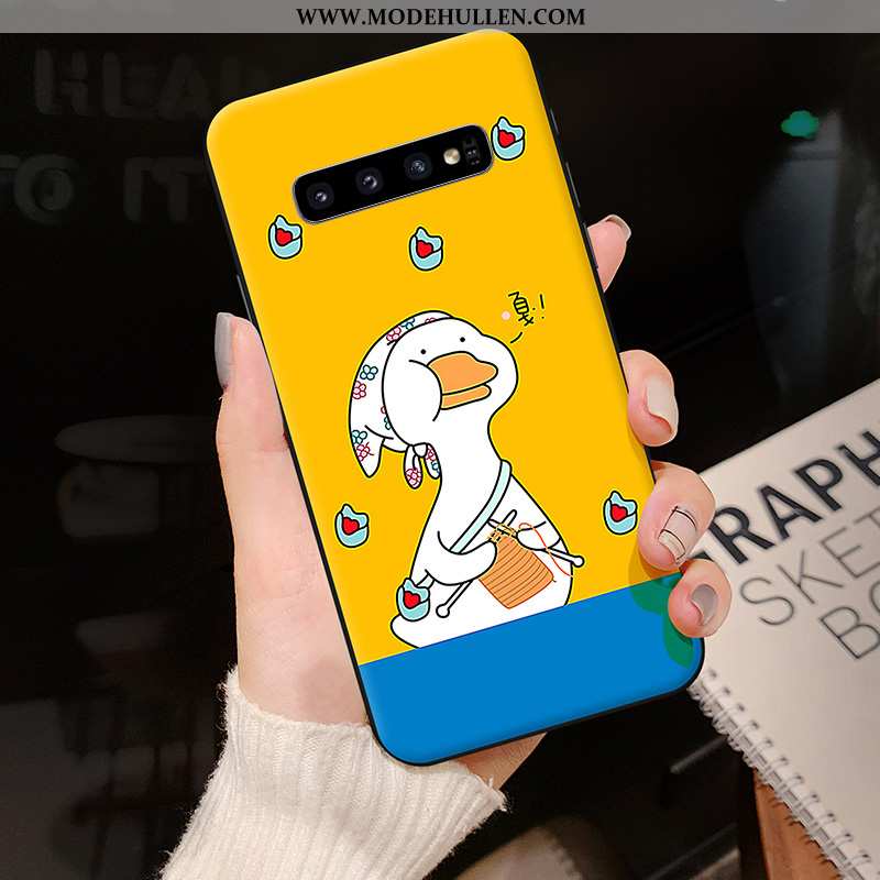 Hülle Samsung Galaxy S10 Kreativ Karikatur Persönlichkeit Sterne Silikon Dunkelblau