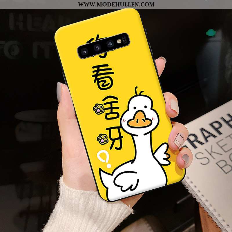 Hülle Samsung Galaxy S10 Kreativ Karikatur Persönlichkeit Sterne Silikon Dunkelblau