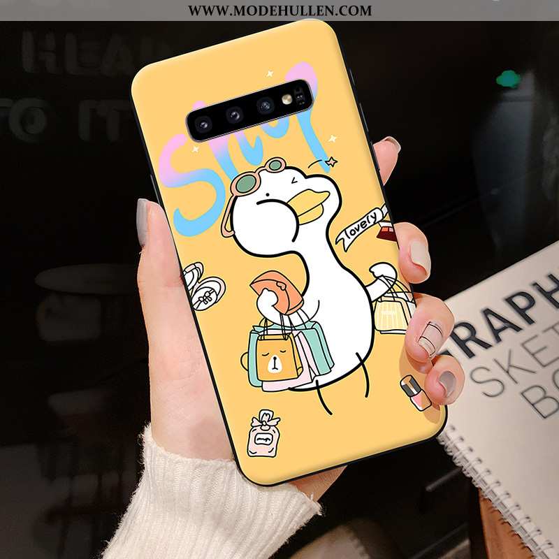 Hülle Samsung Galaxy S10 Kreativ Karikatur Persönlichkeit Sterne Silikon Dunkelblau