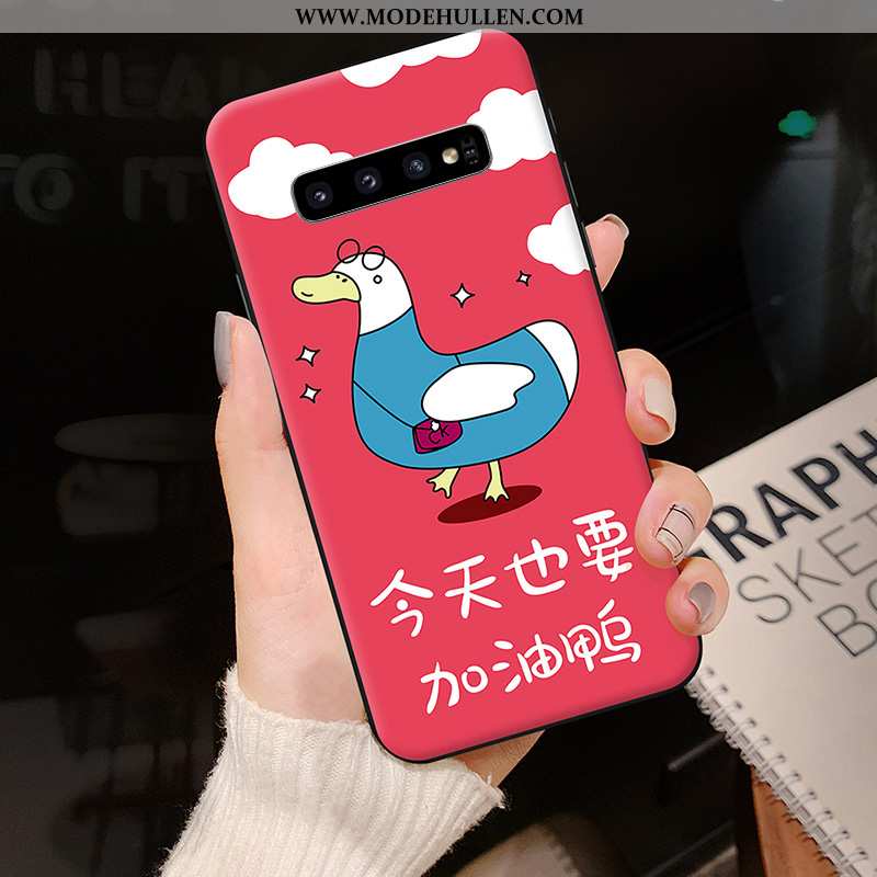 Hülle Samsung Galaxy S10 Kreativ Karikatur Persönlichkeit Sterne Silikon Dunkelblau