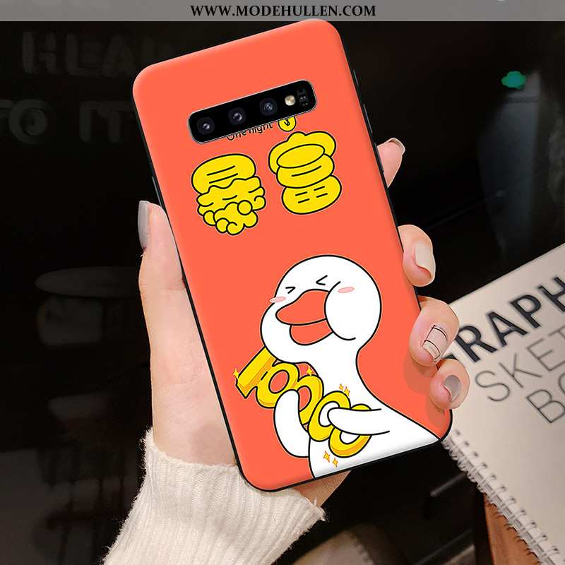 Hülle Samsung Galaxy S10 Kreativ Karikatur Persönlichkeit Sterne Silikon Dunkelblau