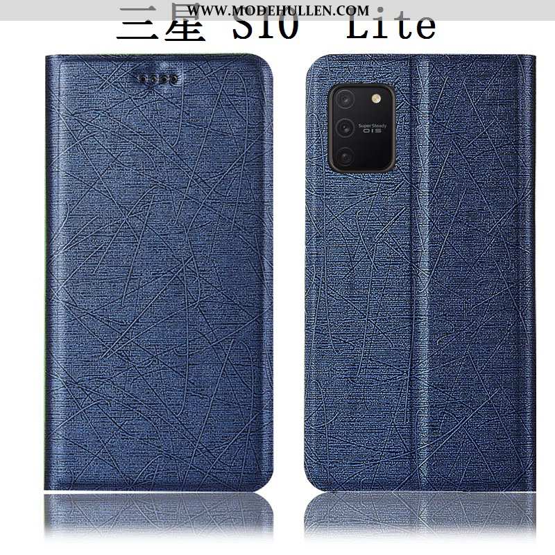 Hülle Samsung Galaxy S10 Lite Lederhülle Schutz Handy Schwarz Sterne Anti-sturz