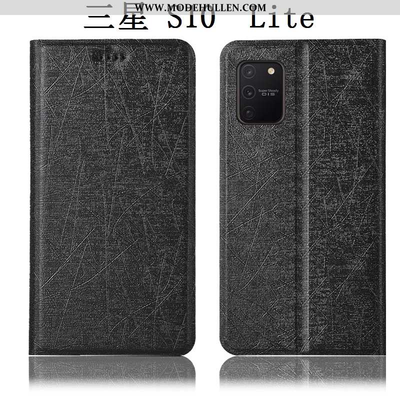 Hülle Samsung Galaxy S10 Lite Lederhülle Schutz Handy Schwarz Sterne Anti-sturz