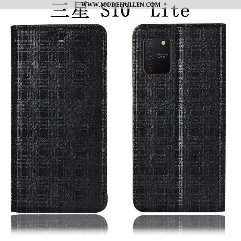 Hülle Samsung Galaxy S10 Lite Schutz Lederhülle Braun Handy Samt Case