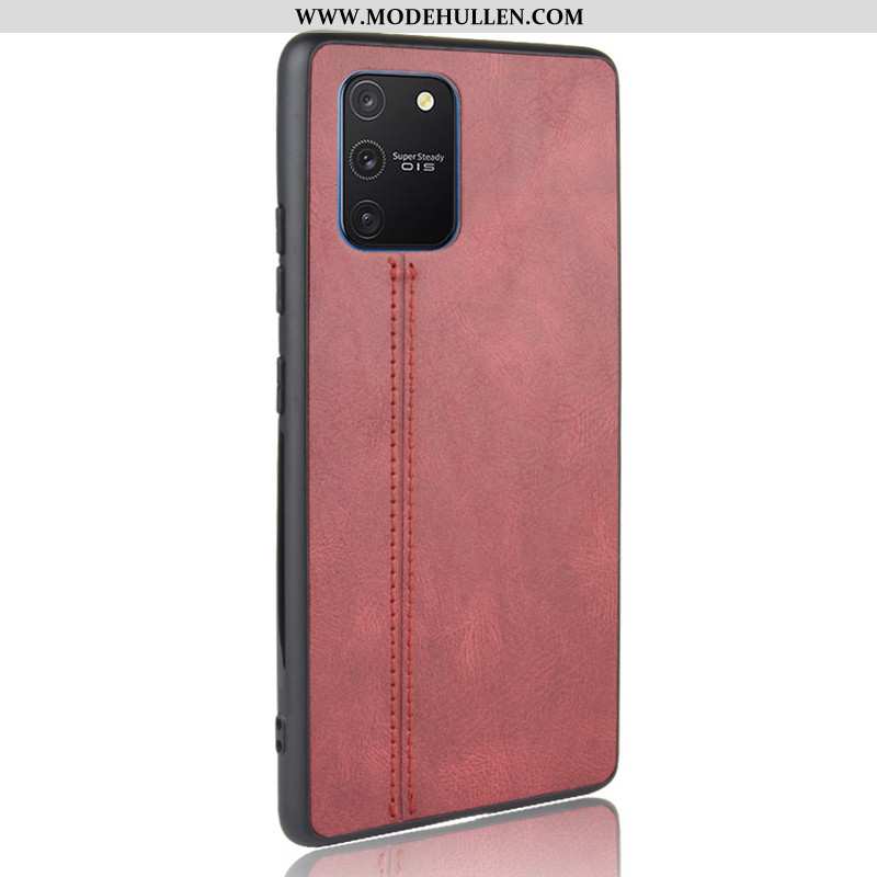 Hülle Samsung Galaxy S10 Lite Schutz Muster Rot Sterne Case Kuh Handy Rote