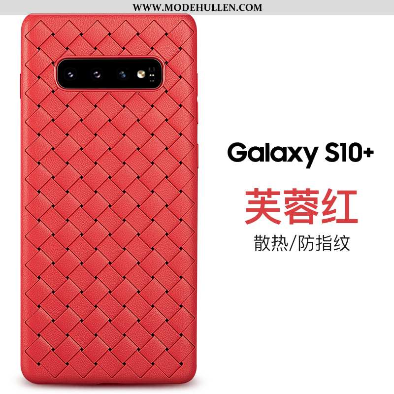 Hülle Samsung Galaxy S10+ Muster Trend Flecht Weiche Handy Persönlichkeit Lila