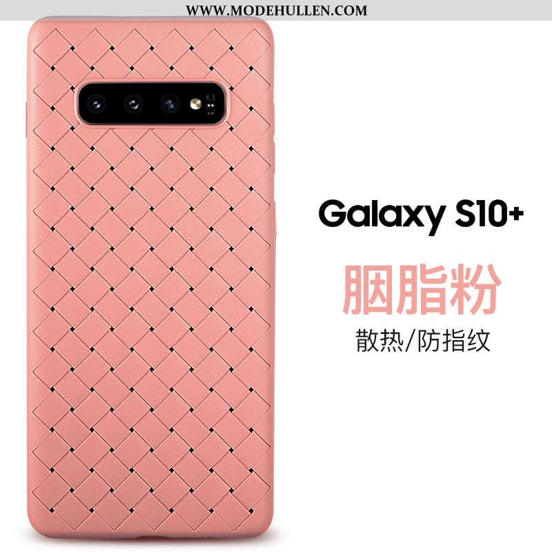 Hülle Samsung Galaxy S10+ Muster Trend Flecht Weiche Handy Persönlichkeit Lila