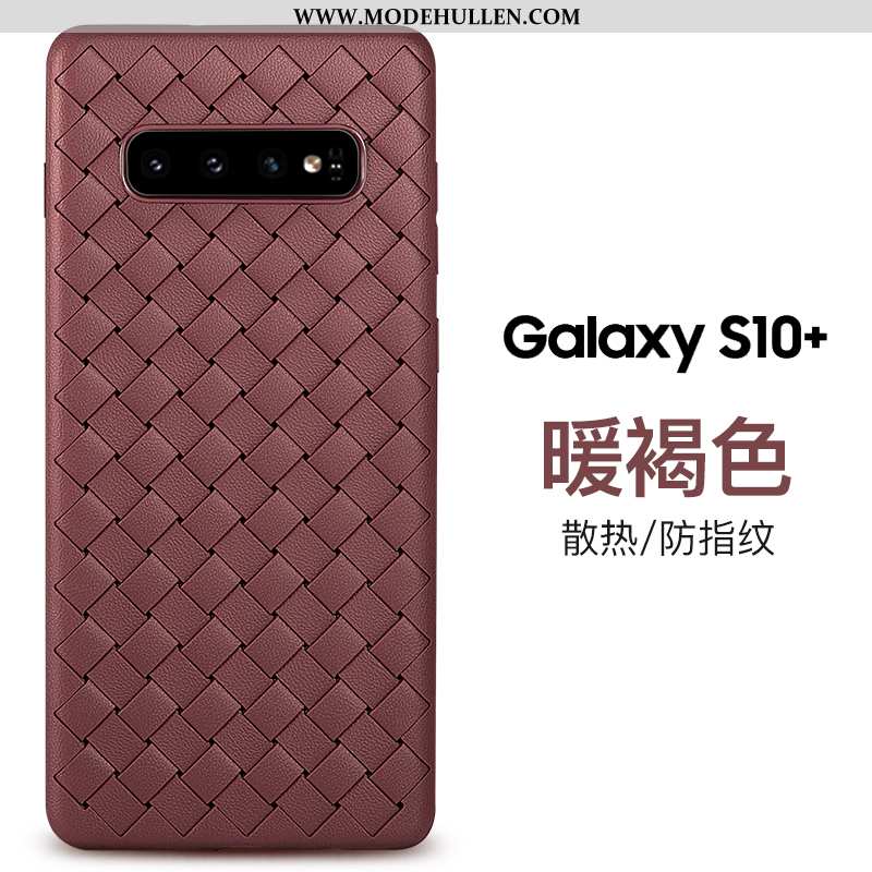 Hülle Samsung Galaxy S10+ Muster Trend Flecht Weiche Handy Persönlichkeit Lila