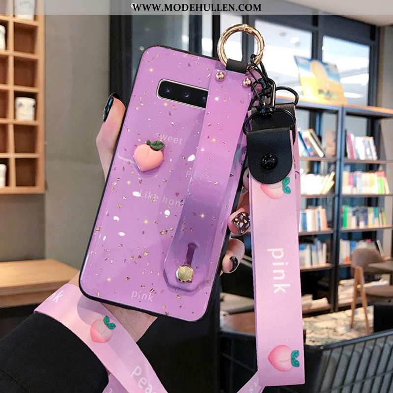 Hülle Samsung Galaxy S10+ Nette Trend Hängende Verzierungen Case Kreativ Silikon Kuh Rosa