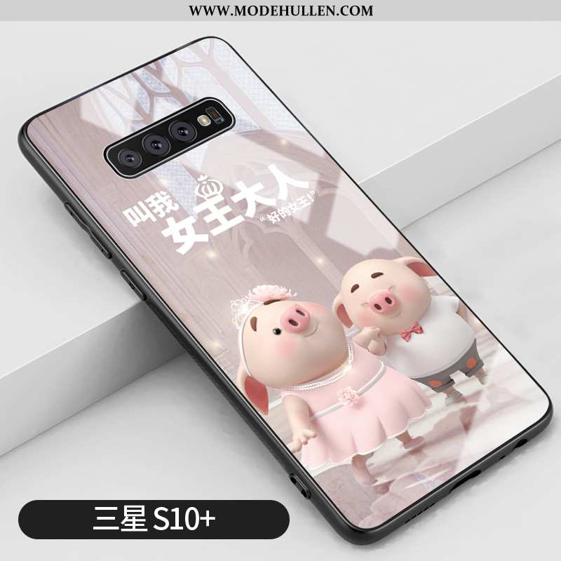 Hülle Samsung Galaxy S10+ Nette Trend Schwer Netto Rot Persönlichkeit Karikatur Rosa