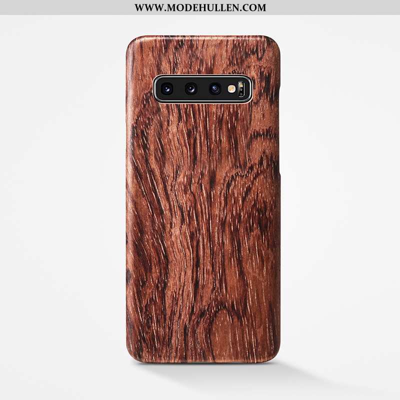 Hülle Samsung Galaxy S10+ Persönlichkeit Aus Holz Dünne Qualität Schutz Super Sterne Khaki