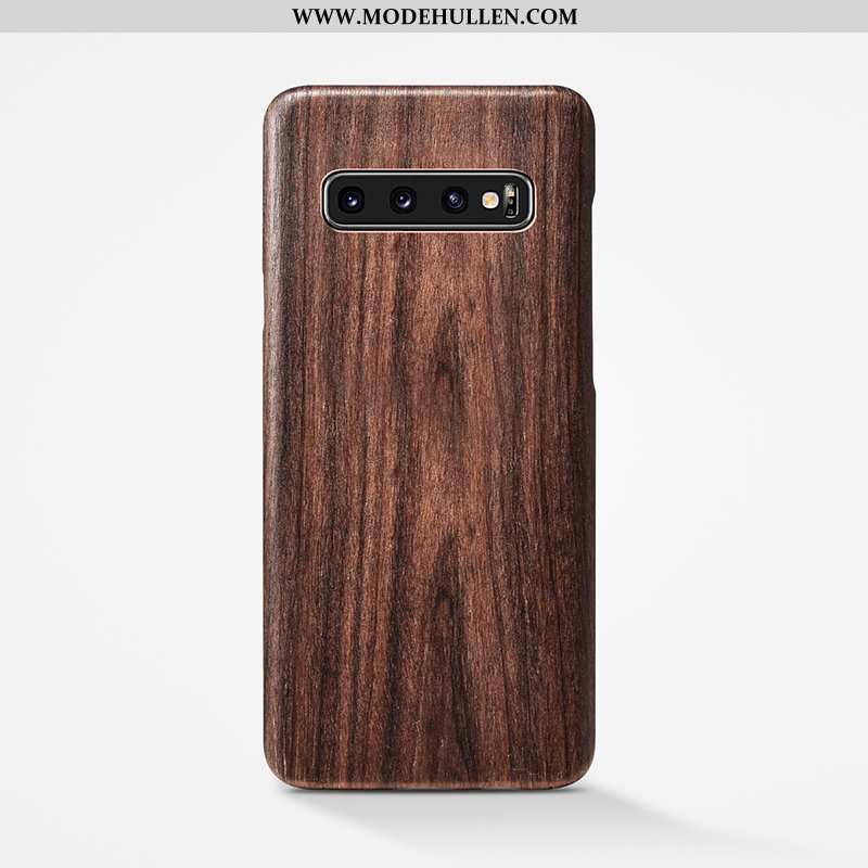 Hülle Samsung Galaxy S10+ Persönlichkeit Aus Holz Dünne Qualität Schutz Super Sterne Khaki