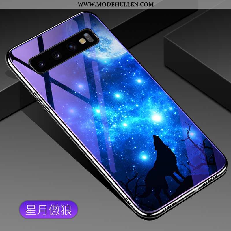 Hülle Samsung Galaxy S10+ Schutz Glas Alles Inklusive Case Persönlichkeit Pu Lila