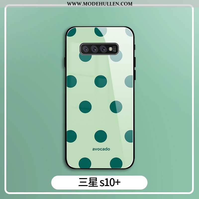 Hülle Samsung Galaxy S10+ Schutz Glas Case Silikon Frisch Licht Lila