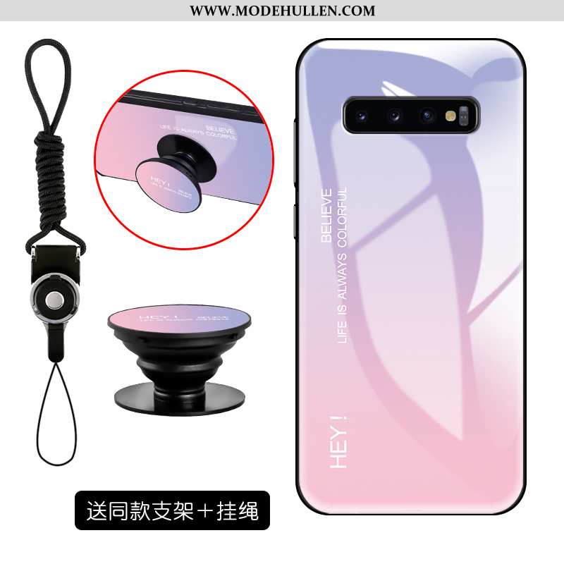 Hülle Samsung Galaxy S10 Schutz Glas Sterne Halterung Einfach Trend Alles Inklusive Rosa