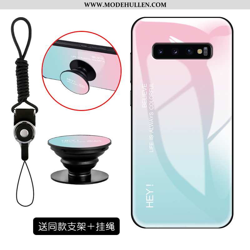 Hülle Samsung Galaxy S10 Schutz Glas Sterne Halterung Einfach Trend Alles Inklusive Rosa