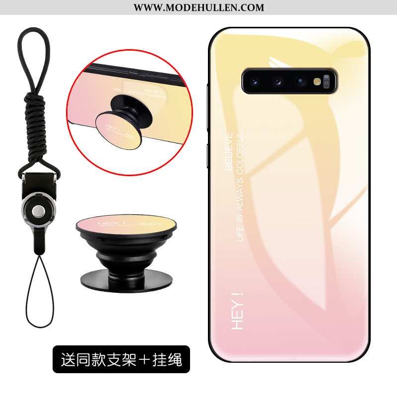 Hülle Samsung Galaxy S10 Schutz Glas Sterne Halterung Einfach Trend Alles Inklusive Rosa