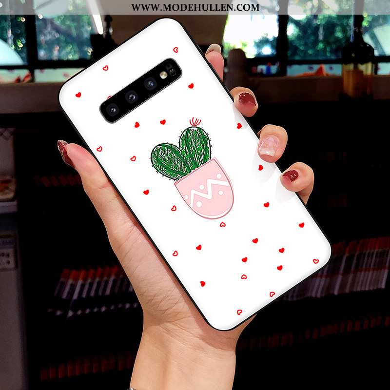 Hülle Samsung Galaxy S10 Schutz Karikatur Netto Rot Frisch Weiche Case Handy Gelbe