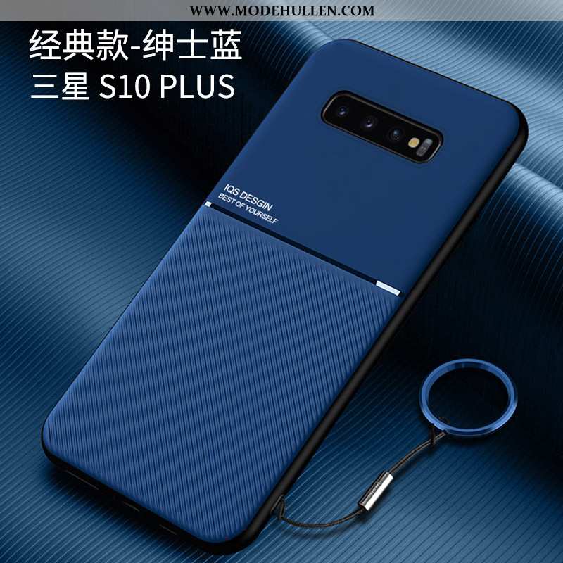 Hülle Samsung Galaxy S10+ Schutz Nubuck Handy Super Sterne Silikon Schwer Rote